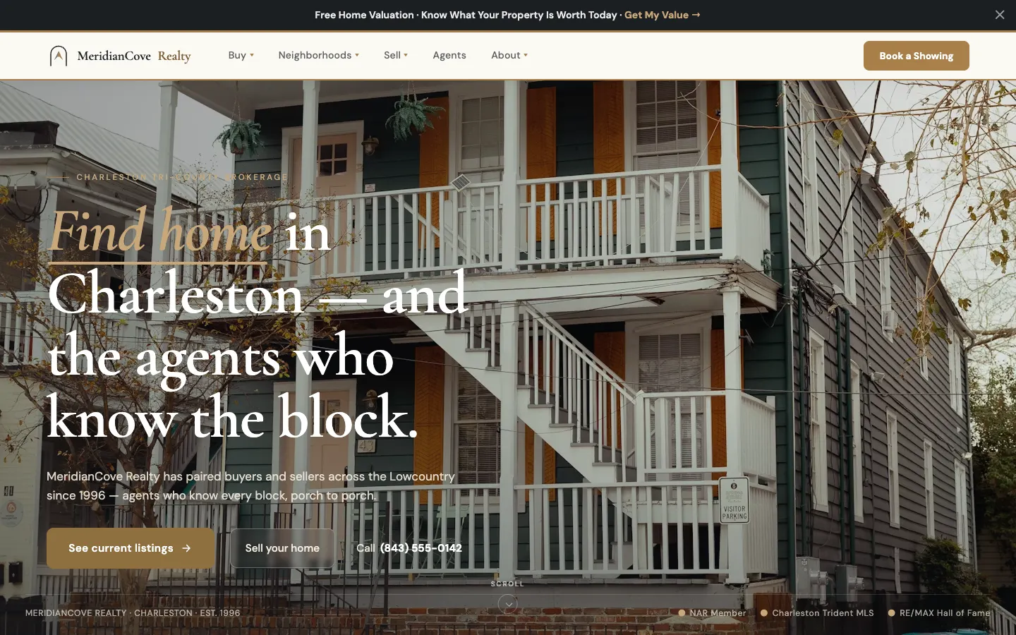 MeridianCove Realty website